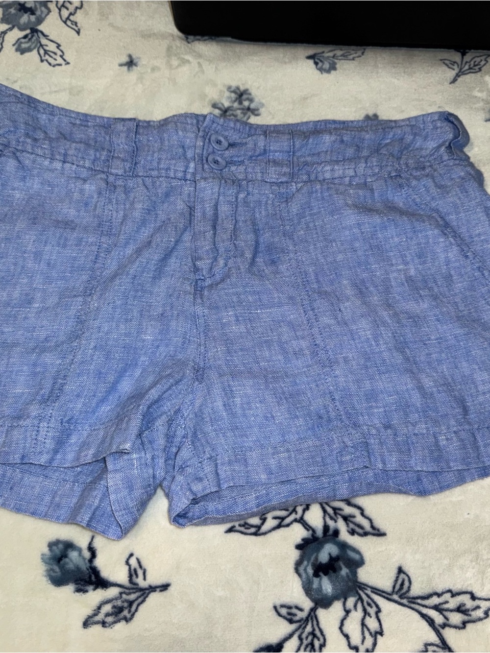 Island Company Light Blue Linen Bermuda Shorts